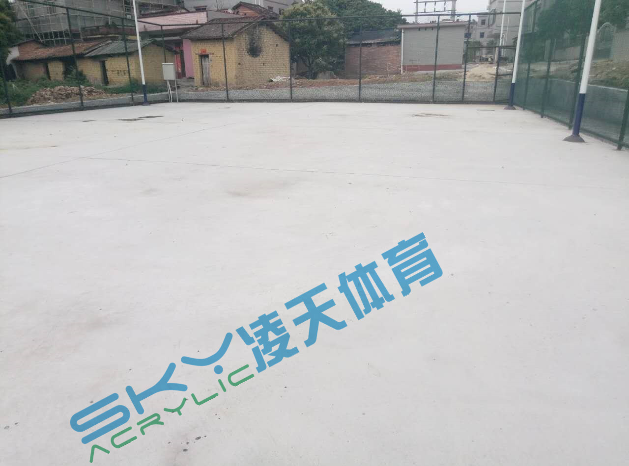 丙烯酸球场案例：广州市增城石迳村丙烯酸网球
