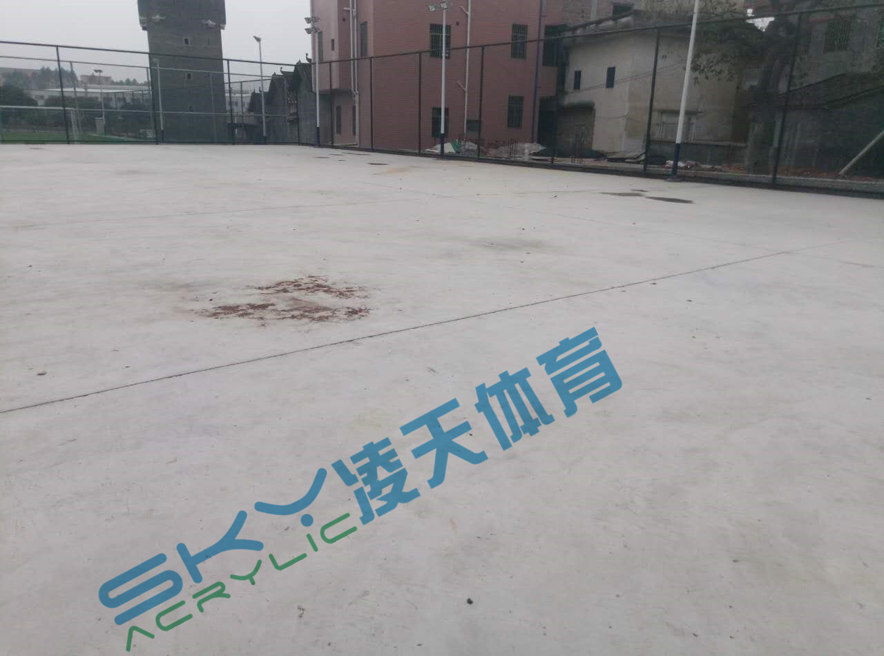 丙烯酸球场案例：广州市增城石迳村丙烯酸网球